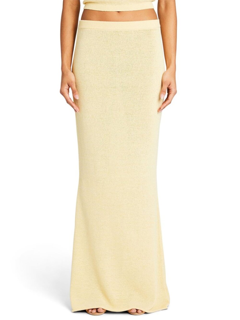 SER.O.YA Kora Knit Maxi Skirt in Butter Yellow Medium